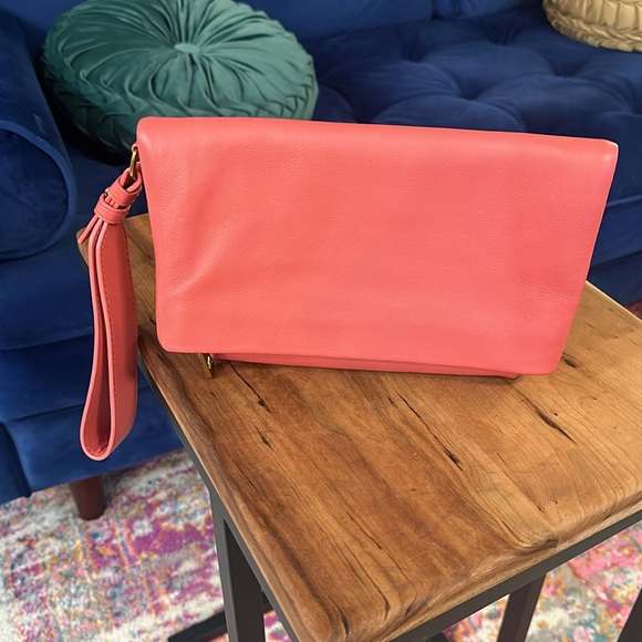 J. Crew Oslo Soft Leather Foldover Clutch Wristlet - Picture 10 of 10